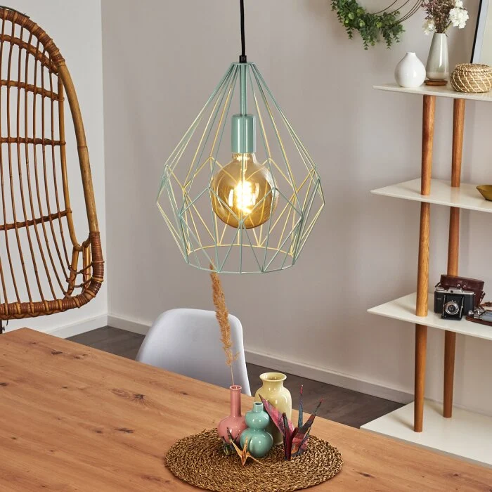 Zarembo Lámpara Colgante Verde, 1 luz