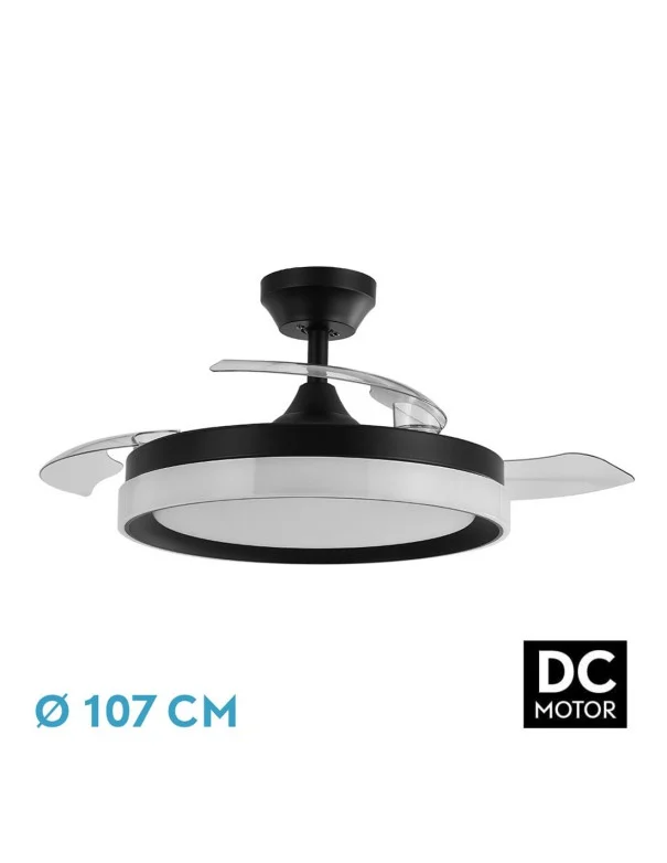 Zenit Ventilador con Aspas Desplegables Negro